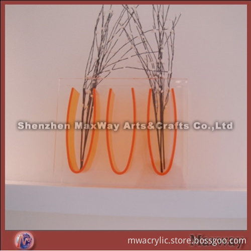 Epoxy bonded elegant wall mounted crystal acrylic vase/flower vase